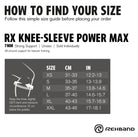 Rehband Rx Knee Sleeve Power Max 7mm Black size chart