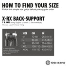 Rehband X-Rx Back Support 7mm Black size chart
