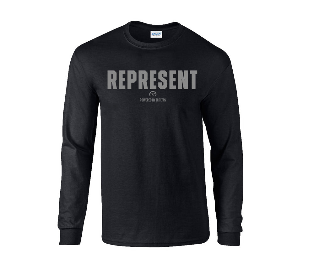 elitefts represent long sleeve t-shirt black