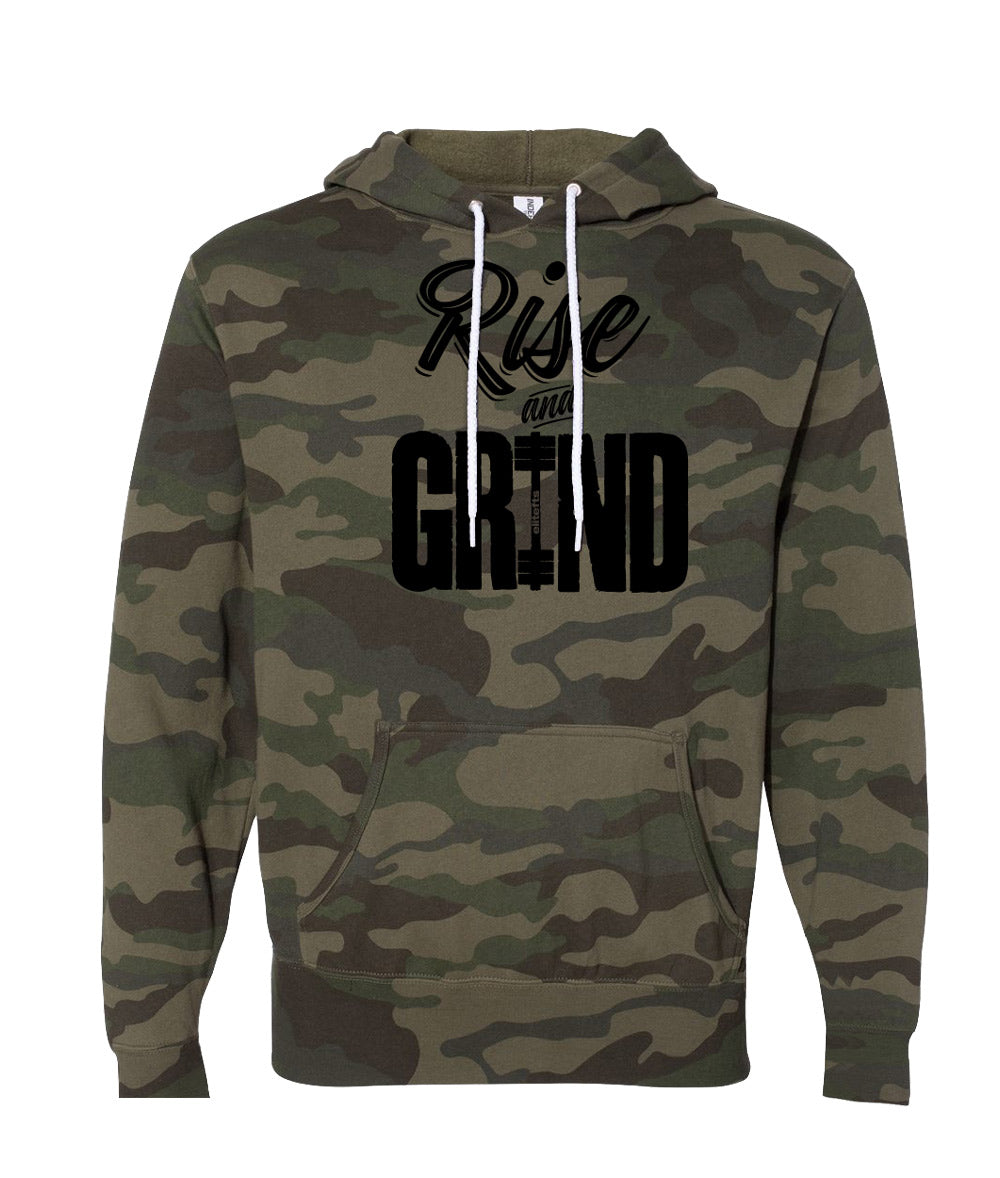 pictue of elitefts Rise and Grind Lightweight Hoodie camo