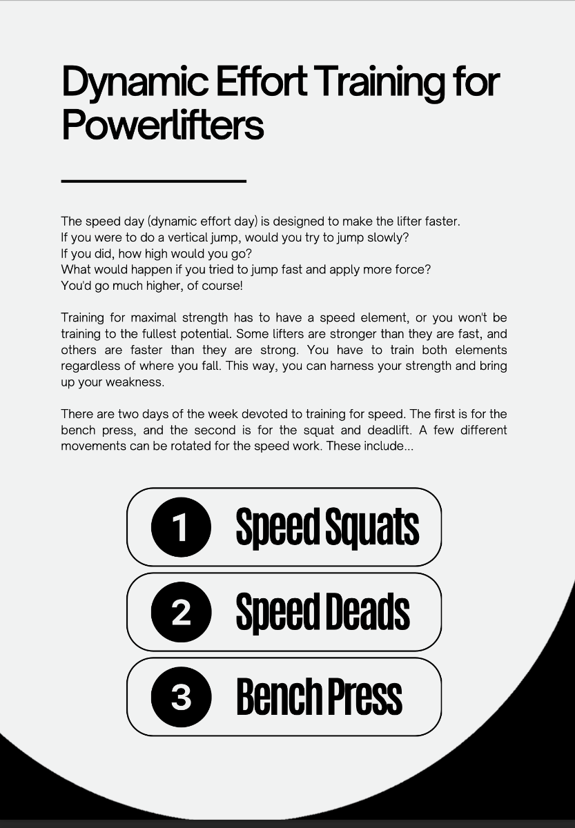 DYNAMIC EFFORT MANUAL 