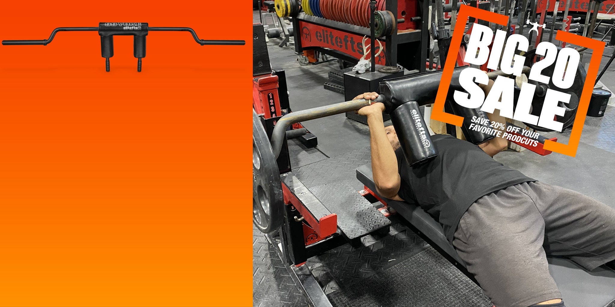 Person working on a piece of machinery with a 'Big 20 Sale' sign in the background