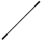 A black adjustable barbell with a textured grip handle, shown diagonally on a plain white background.