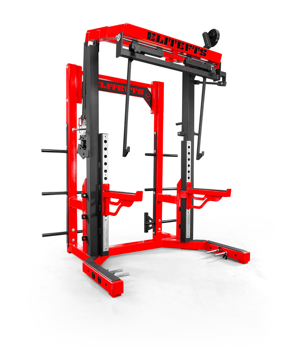 Red mono-lift with black attachments