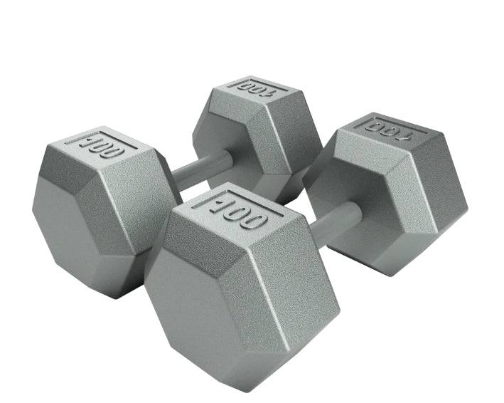 solid hex dumbells 100