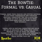 Spud Bowtie Formal vs casual chart