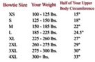 picture of Spud Bowtie size chart