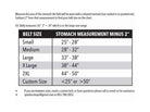 picture of Spud Speedster's Agility Belt size chart