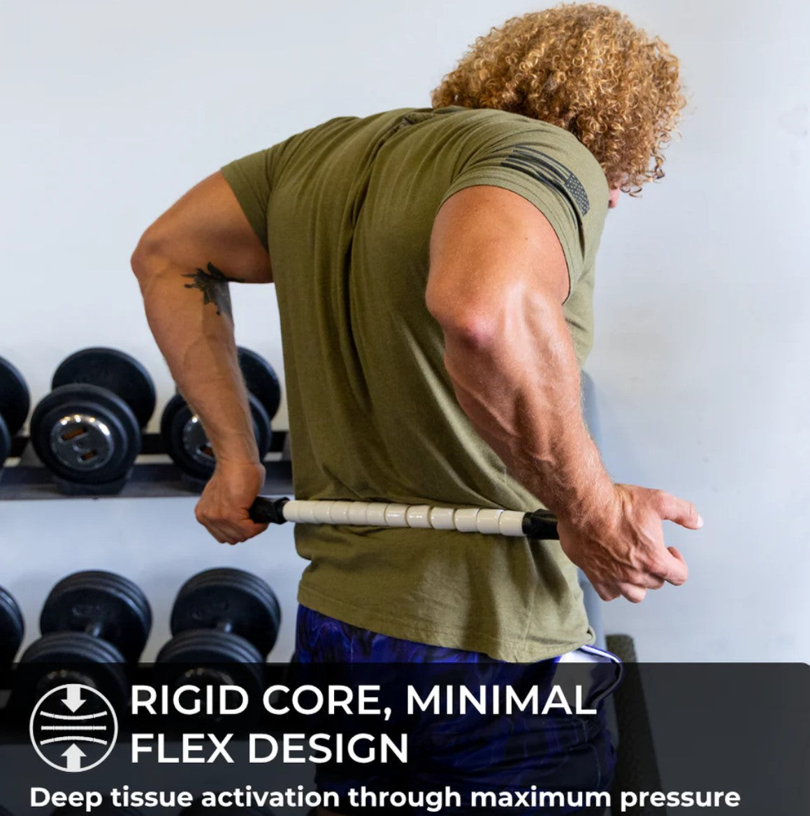 The Original Stick-Stiff Stick showing a person using the stick