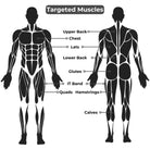The Original Stick-Stiff Stick chart showing the targeted muscles to use it on