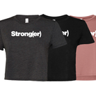 elitefts Strong(er) White Women's Flowy Cropped Tee