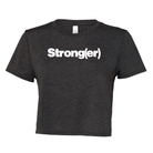 elitefts Strong(er) White Women's Flowy Cropped Tee grey