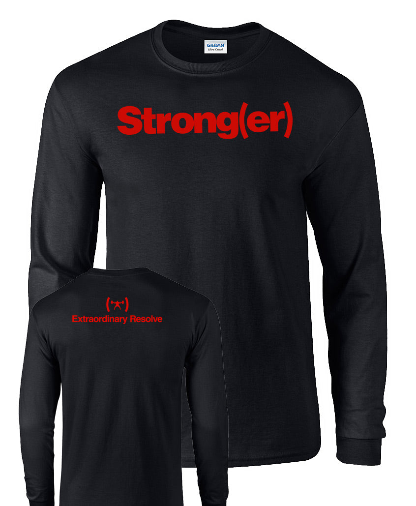 elitefts Stronger Red Long Sleeve T-Shirt black