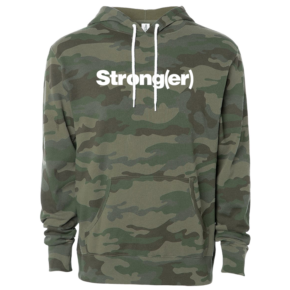 elitefts Strong(er) White Lightweight Hoodie camo