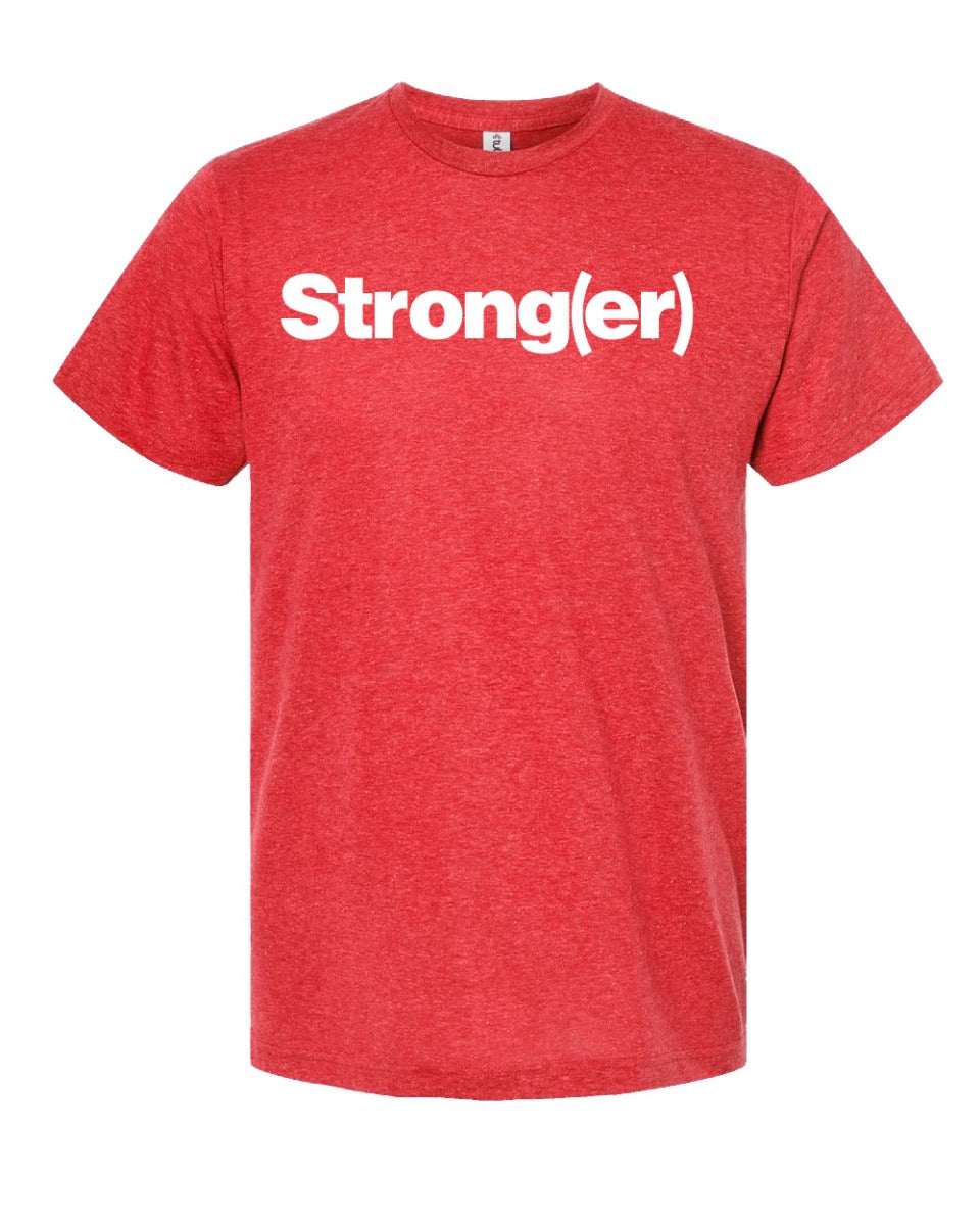 picture of elitefts Strong(er) White Premium T-Shirt red