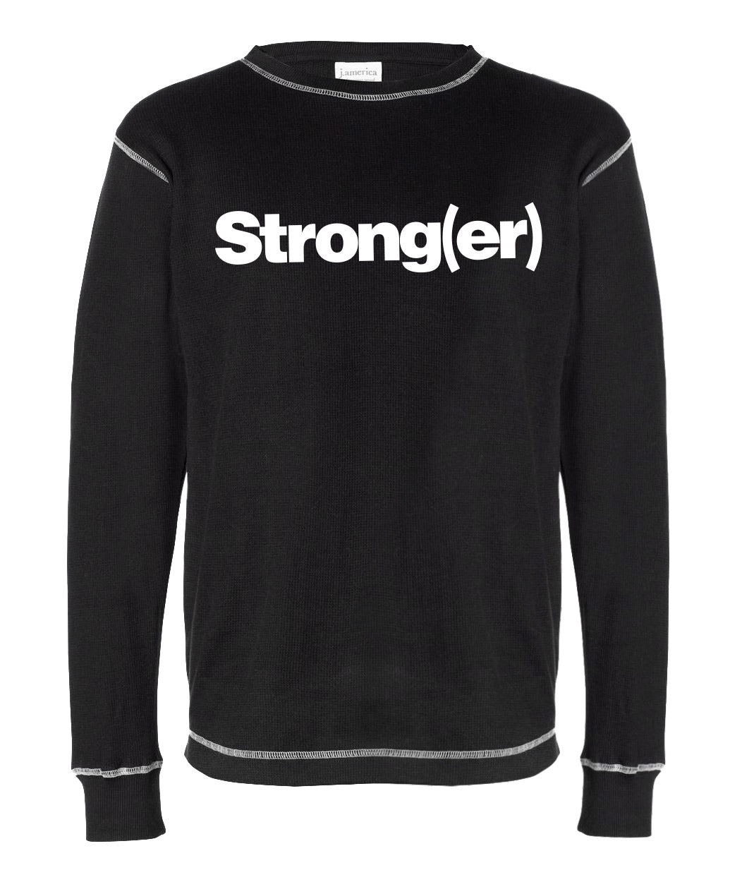 elitefts Strong(er) White Thermal Long Sleeve Shirt black
