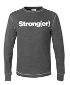 elitefts Strong(er) White Thermal Long Sleeve Shirt grey