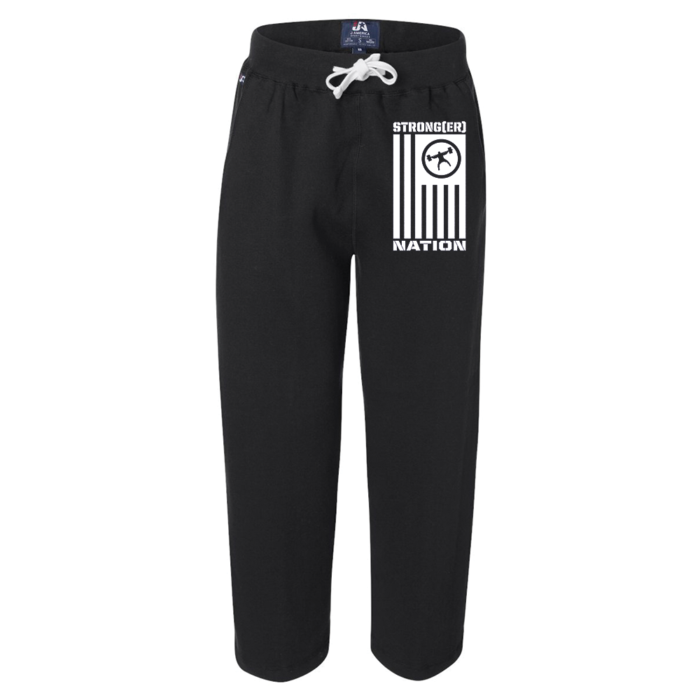 elitefts Stronger Nation Open Bottom Sweatpants black