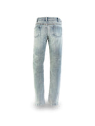 Light blue jeans on a white background