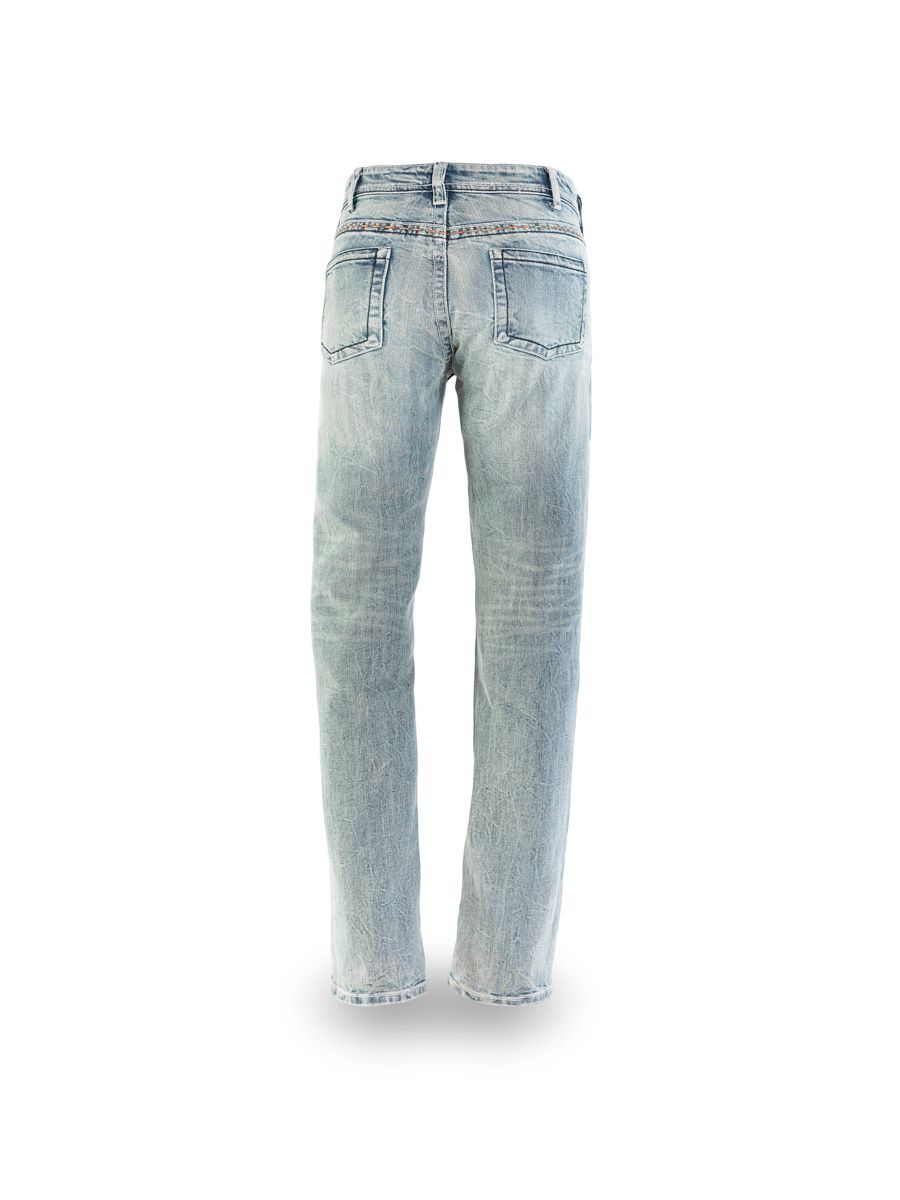 Light blue jeans on a white background