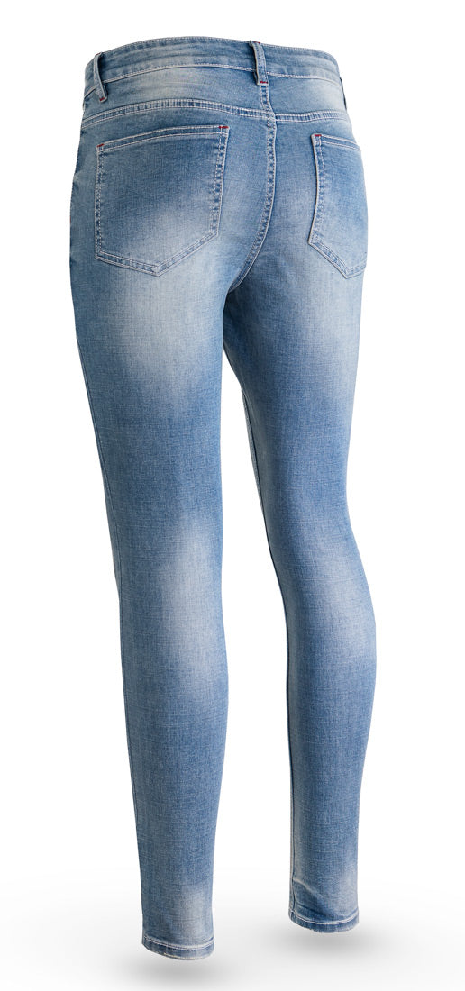 Blue jeans on a white background