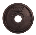 10-pound weight plate with Troy branding on a white background