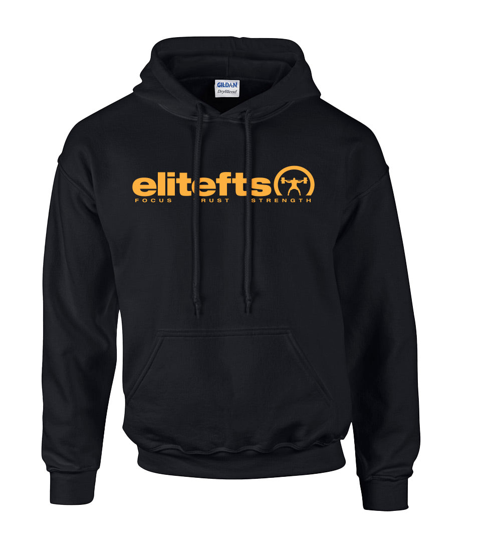 elitefts Tagline Gold Hoodie black
