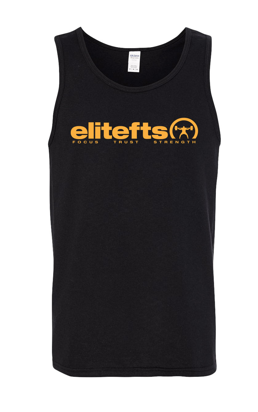 elitefts Tagline Gold Tank Top black