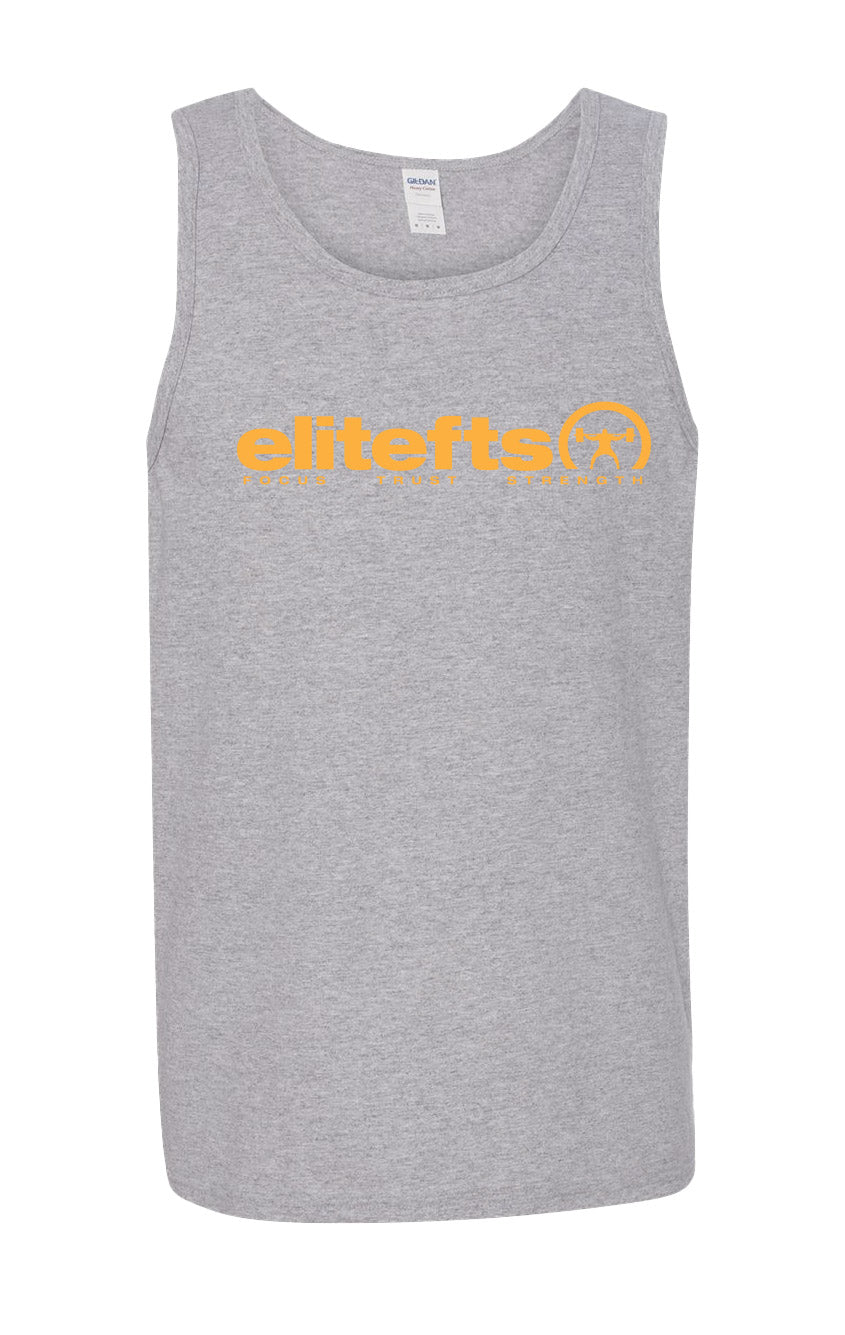 elitefts Tagline Gold Tank Top grey