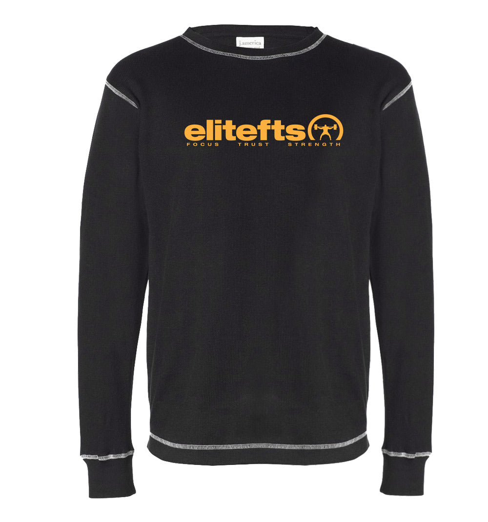 elitefts Tagline Gold Thermal Long Sleeve Shirt black