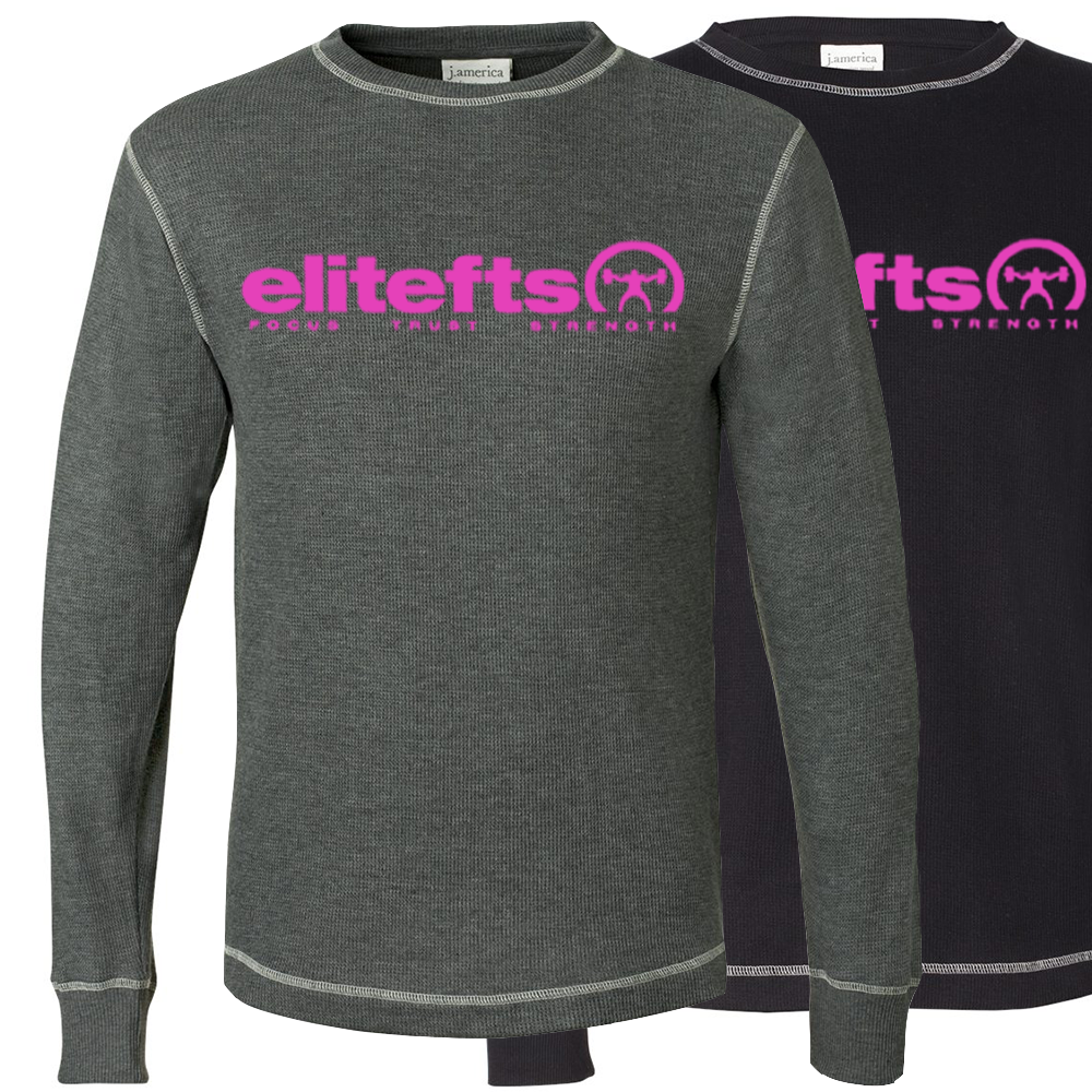 elitefts Tagline Pink Thermal Long Sleeve Shirt