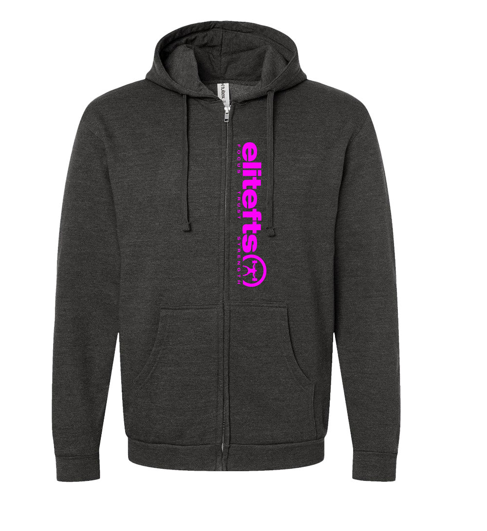 elitefts Tagline Pink Full Zip Hoodie