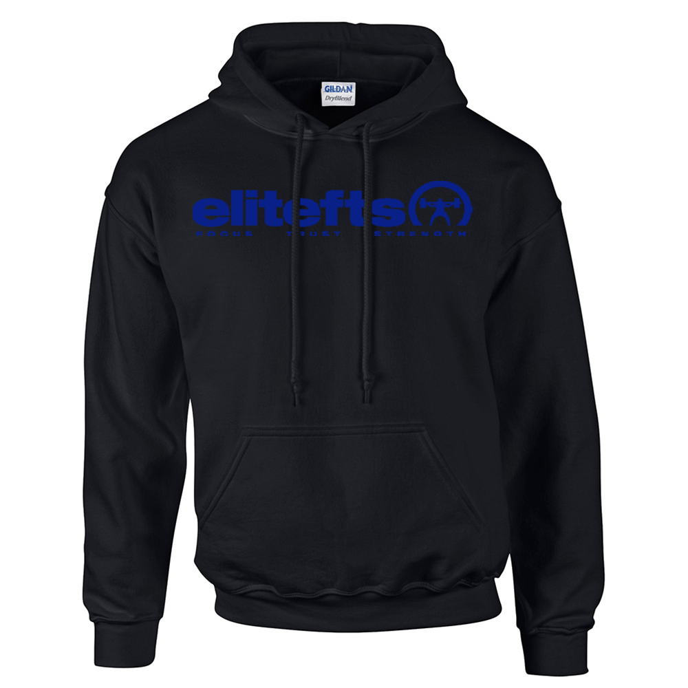 picture of elitefts Tagline Royal Blue Hoodie black