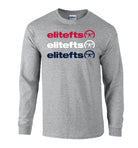 elitefts tagline rwb stacked long sleeve t-shirt grey
