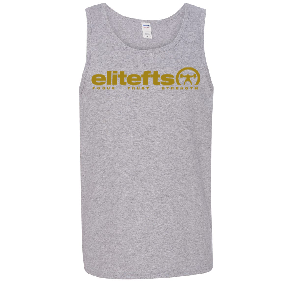 elitefts Tagline Vegas Gold Tank Top grey
