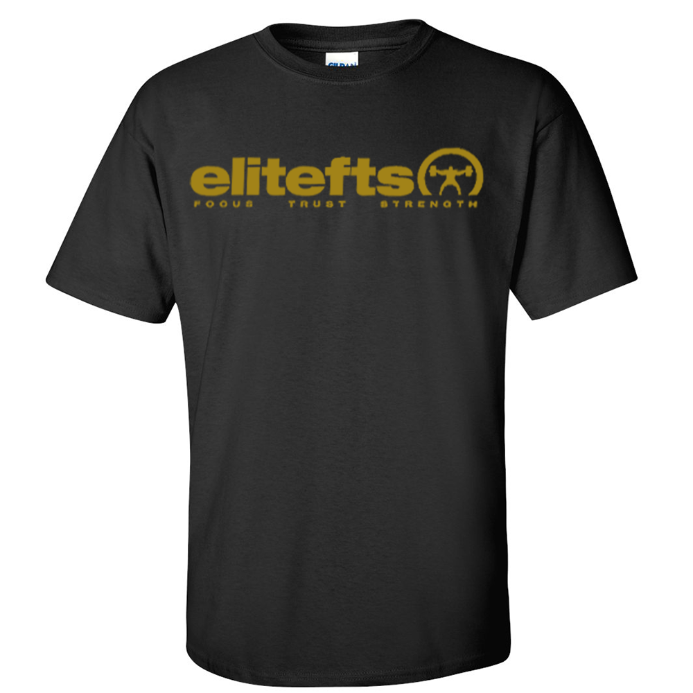 elitefts Tagline Vegas Gold T-Shirt black