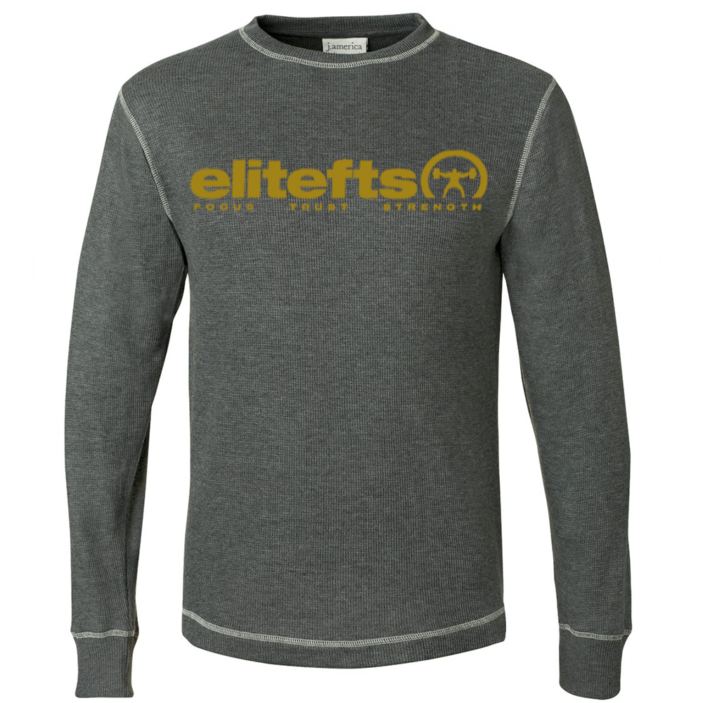 elitefts Tagline Vegas Gold Thermal Long Sleeve Shirt grey