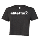 elitefts Tagline White Women's Flowy Cropped Tee grey