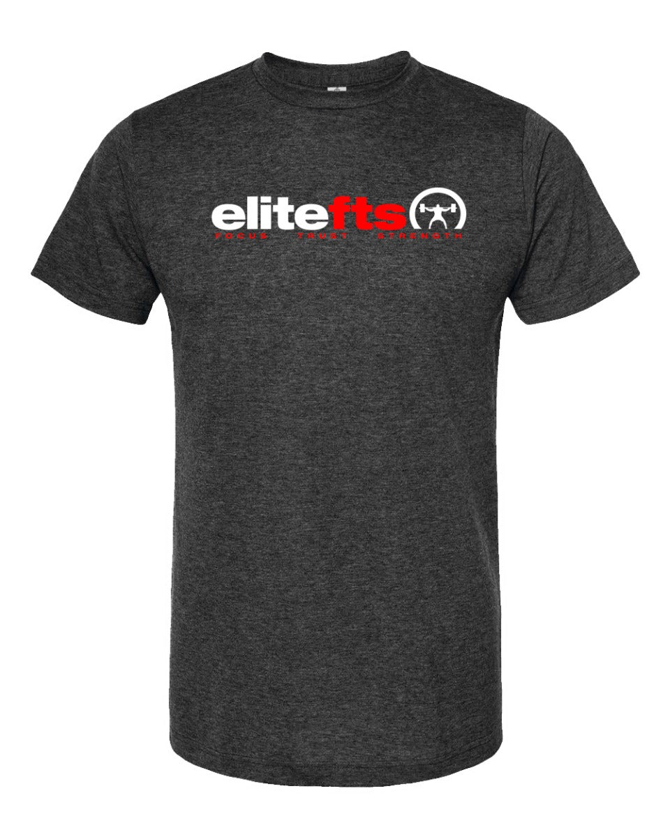 picture of elitefts Tagline Red White Premium T-Shirt black