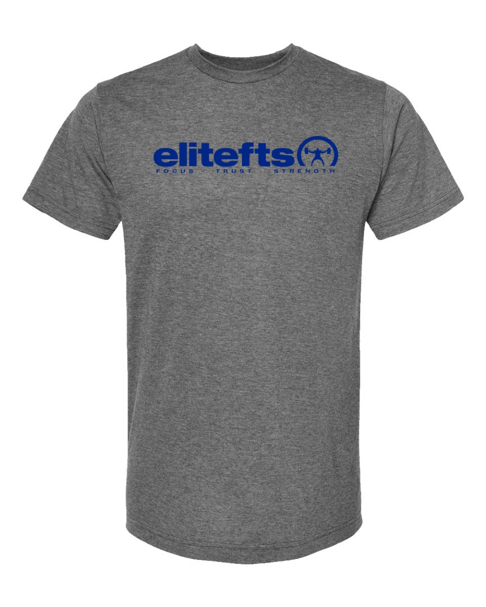 picture of elitefts Tagline Royal Blue Premium T-Shirt grey
