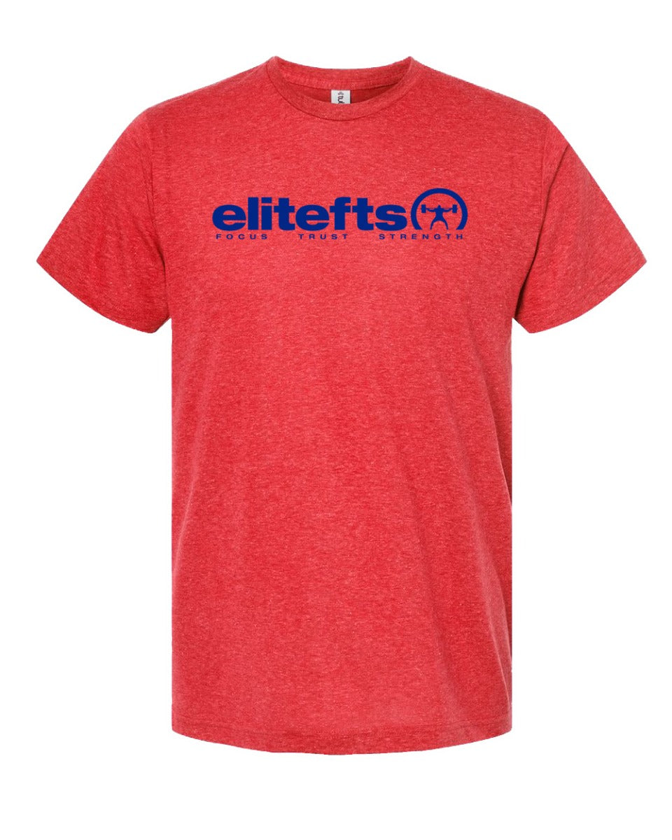 picture of elitefts Tagline Royal Blue Premium T-Shirt red