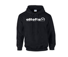 elitefts Tagline White Hoodie black