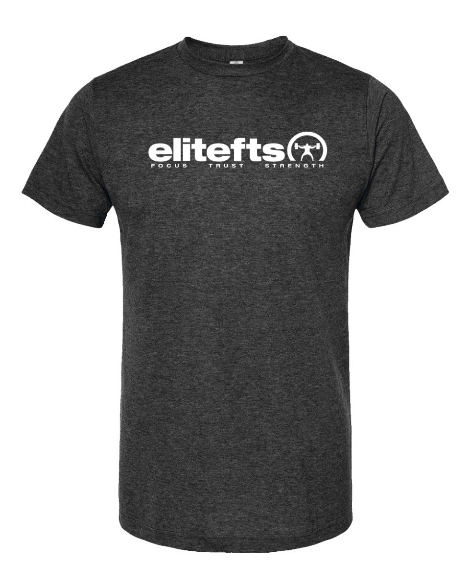 picture of elitefts Tagline White Premium T-Shirt black