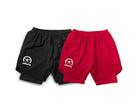 ATHLETIC RUN SHORTS RED AND BLACK 