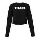 elitefts White Train Women's Cropped Crew Fleece black