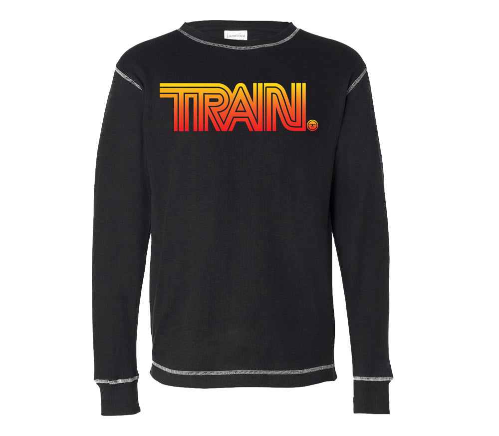 picture of black Train Lines thermal T-shirt
