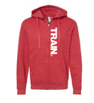 elitefts Train White Full Zip Hoodie red