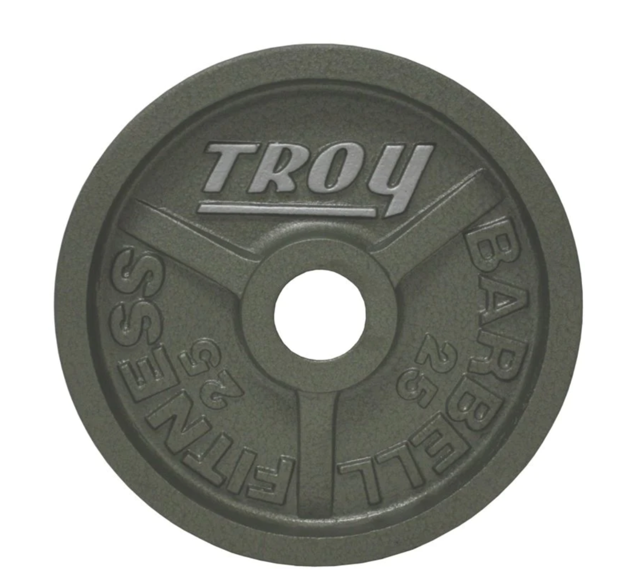 weight plate with 'Troy Barbell' branding on a white background