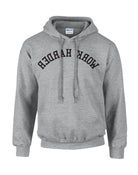picture of elitefts Work Harder Flip Hoodie grey