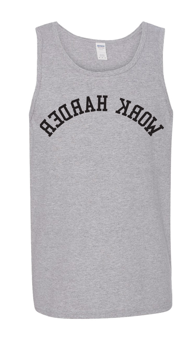 picture of elitefts Work Harder Flip Tank Top grey